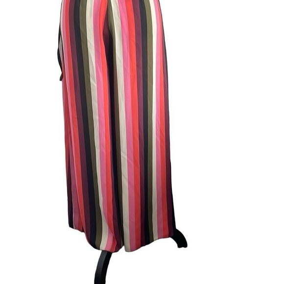EUC ASOS Multicolor Stripe Crossfront Lowcut V Capri Jumpsuit - Size 2 - Picture 11 of 14